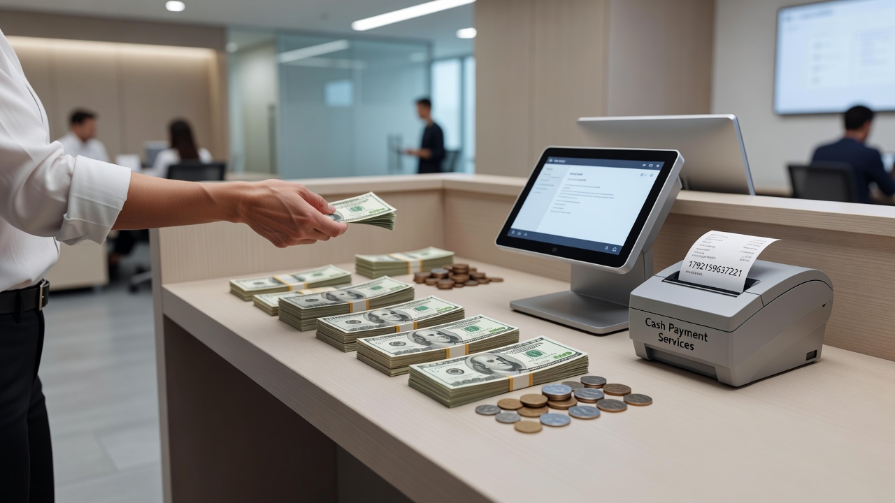 Secure cash vault and processing area with verification equipment