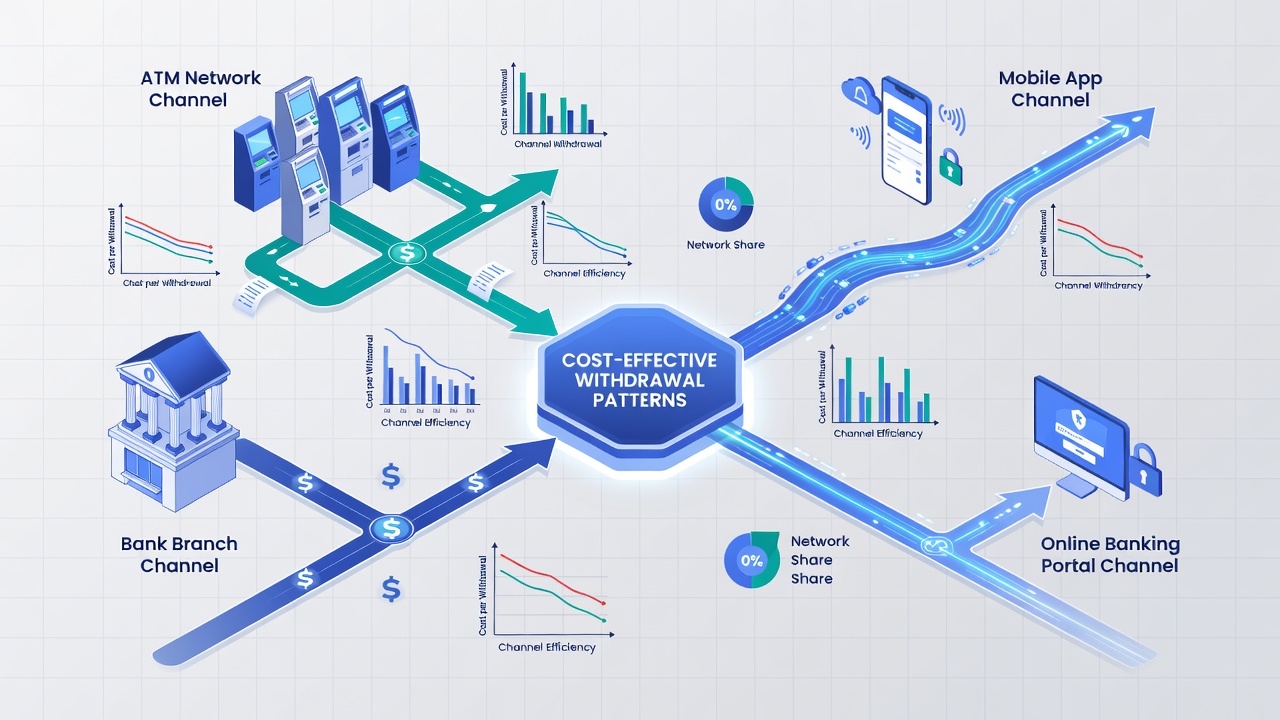 Flowchart of cost-efficient withdrawal patterns and channel selection logic
